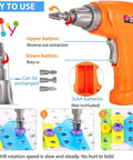 244 Piece Electric Screwdriver Building Kit For Kids 4 To 10 Years Old DIY Construction Blocks with orange electric screwdriver and components