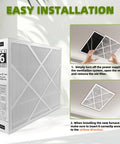 20x25x5 MERV 16 Activated Carbon Furnace Air Filter 2 Pack with easy installation guide and features highlighted.