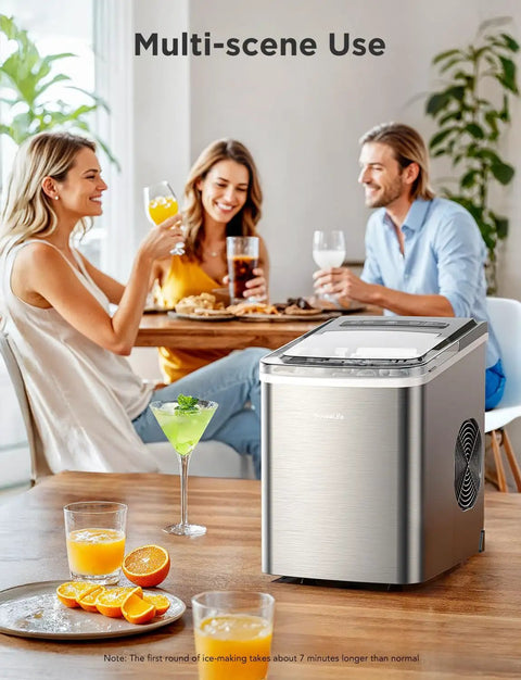 Smart Countertop Ice Maker Portable Ice Machine With Self Cleaning Quick Ice In 6 Minutes 26 Lbs Per Day in a kitchen setup