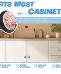 Crystal Glass Cabinet Knobs 6 Pack With Dope Cherry Blossom Mural Motif shown on kitchen cabinets