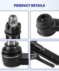 Beefed Up Front Tie Rod Ends Kit For Ford F250 F350 Super Duty 2005 2016 4WD 4x4 Outer Tie Rod End Link With Adjusting Sleeve Drag Link And Pitman Arm Suspension Kit 5 Pieces close-up of black metal tie rod ends