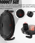 2 Pack Black Waste Valve Cap With Bayonet Hook For Secure Attachment, 3 Inch Cap Size With Capped Three Quarter Inch GHT RV Sewer Cap