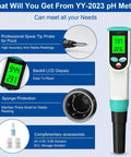 Digital Waterproof pH Meter With High Accuracy pH And Temperature Probe for Sourdough, Cheese, Solid And Liquid Foods, display
