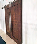 Dope 12 Inch Push Pull Door Handle In Brushed Nickel Satin Finish For Glass And Metal Doors Modern Stainless Steel Pull Bar For Commercial Front Doors Home Office Barn Entrances Rectangular Flat Design on wood barn doors
