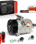 Cr08 AC Compressor With Clutch for Nissan Versa, detailed view showing clutch and 7 groove pulley, OEM style direct bolt-up part.