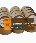 Heavy Duty Packing Tape For Moving And Shipping Boxes, 2.2 Mil Thick, 2 Inch Wide Mailing Tape, 36 Rolls, Brown Tape