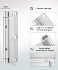 4 Inch Quick Release Hinges Set With Detachable Spring Mechanism Pro Grade Stainless Steel 304 image showing hinge features.