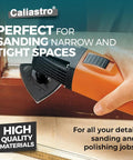 Triangle Sanding Pads For Oscillating Multitool With Universal Quick Release Pro Diy Friendly Three Pack Of Three And One Eighth Inch Sander Pads For Hook And Loop Sandpaper Fits Most Quick Release Tools shown sanding a wooden window frame