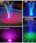 Floating Pool Fountain With Underwater Light Show And Anchor, Two Spray Modes, Colorful Night Water Display For Inground And Above Ground Pools, Durable Pump, Easy Setup, And Fun Pool Decor in action.