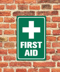 Built Tough 8x12 Inch Aluminum First Aid Sign Weatherproof Rustproof Pre Drilled For Easy Mounting Great For Workplace School Hospital Factory Warehouse And Outdoor Use