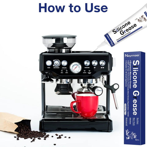 How to Use 2 Pack Food Grade Silicone Grease Maintenance Kit For All Coffee And Espresso Machines With 2 X 10g Tubes NFC H1 Certified Food Safe Lubricant Perfect For Daily Care And Long Life Of Your Equipment on espresso machine