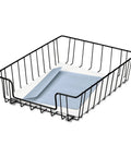 3 Inch Desk Tray Organizer Wire Letter Size For Desk Mail Files Memos Pro Grade Durable Steel Black with Rubber Feet