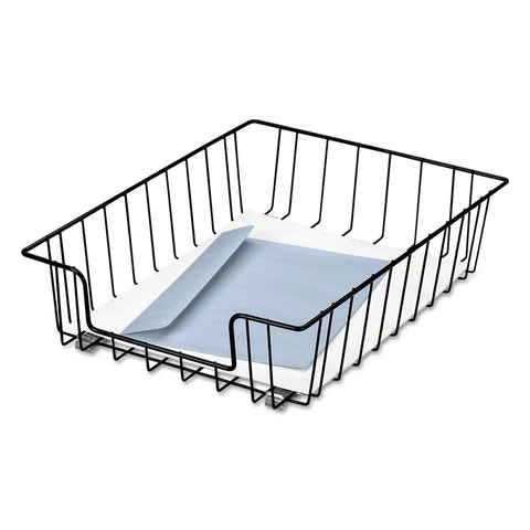 3 Inch Desk Tray Organizer Wire Letter Size For Desk Mail Files Memos Pro Grade Durable Steel Black with Rubber Feet