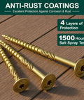 Heavy Workhorse Structural Lag Screws 5/16 By 12 Inch Serrated Thread Fasteners displayed with anti-rust coating on wood.