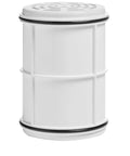 Chlorine Removing Shower Water Filter System With Replacement Cartridge shown in white cylindrical form