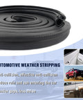 20ft car door weather stripping roll; U-shaped rubber edge trim with steel strip, black