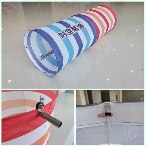 DIY Drone Obstacle Course Kit For FPV Racing, sturdy lightweight cloth obstacle with blue stripes for drones under 60 cm
