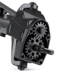 Close-up of Heat Treated Steel Portal Overdrive Gear Set 15T and 20T showing internal gear mechanism for Axial Capra F9 SCX10 III AR45