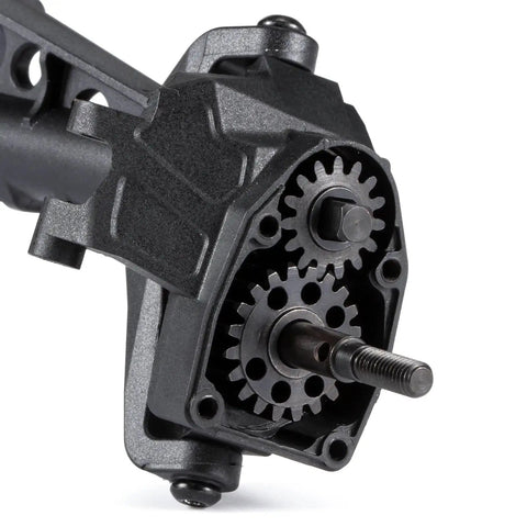 Close-up of Heat Treated Steel Portal Overdrive Gear Set 15T and 20T showing internal gear mechanism for Axial Capra F9 SCX10 III AR45