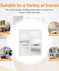 Three Lite Frosted Glass Bypass Sliding Closet Door Set With Track Kit And Floor Guide For 120 Inch Opening in bedroom, pantry, laundry, and wardrobe scenes