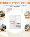Bypass Sliding Closet Door For A 96 Inch Wide Opening With 3 Lite Frosted Glass Panels Includes Hardware Track Kit And Floor Guide