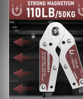Industrial Grade Adjustable Angle Welding Magnet With 110lb Holding Power, showing strong magnetism and adjustable angles.