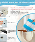 Inflatable Bed Rail for Seniors, Soft Touch Safety Guard With No Metal, quick deflation tutorial and air nozzle display