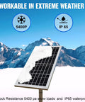 10W Portable Solar Panel Charger For 12V Battery And Gate Opener in snowy mountain setting