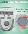 Pro Grade Digital PD PH LD Meter With Memory Function LCD Display showing adjustable vision distances 30cm to infinity.