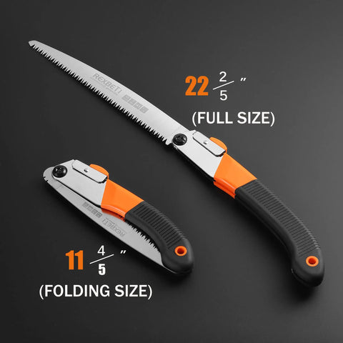 11 Inch Folding Saw With SK-5 Steel Blade For Wood Cutting Camping Bushcraft And Pruning Thick Branches Delivers Fast Clean Cuts With Aggressive 7 TPI Teeth Heavy Duty Portable Outdoor Tool Great Gift For Outdoorsy Men