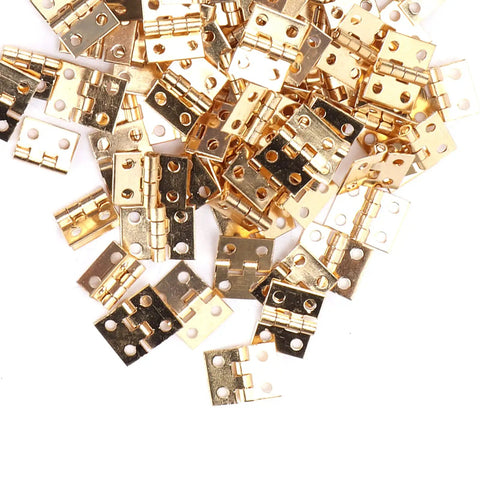 100 Piece Exquisite Mini Retro Metal Hinges Set for DIYers Jewelry Box and Wooden Cabinet Projects with 400 Screws