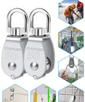 Cable Pulley Block Set 304 Stainless Steel 360 Degree Swivel Heavy Duty M25 Three Pack for gym and lifting applications