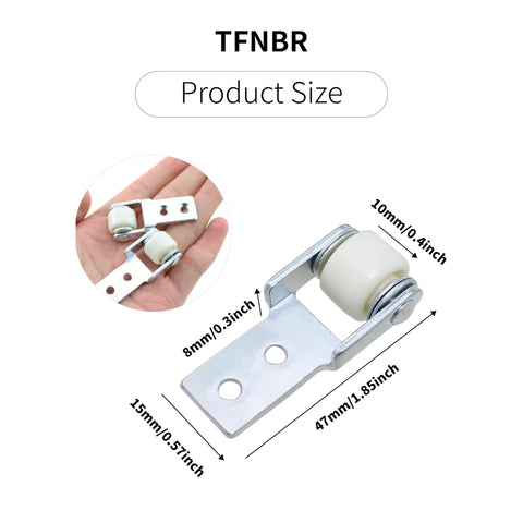 15mm Diameter Wheel Sliding Door Track Guide Wheel Roller For Furniture Cabinets Sliding Doors Trundle Beds And Drawers, product size and dimensions shown.