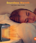 Tiny But Mighty 1500W PTC Ceramic Space Heater with Thermostat, 2S Rapid Heating near sleeping woman, soundless warmth