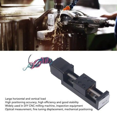 Rock Solid Mini Linear Rail Slide Actuator Pair With Nema 28 Stepper Motors And Heavy Duty Diy Cnc Router Xyz Stage With Tscrew Rods in a milling machine setup.