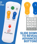 Senior Friendly Big Button Universal TV Remote For Dementia Caregivers, Simple 6 Button Layout with slide down feature
