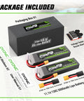 3S 11.1V 5000mAh 120C LiPo Battery With XT60 And Traxxas Plug Two Pack Includes box, stickers, manual, and voltage checker