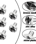 Image of F Type Terminator Caps 5 Pack with 75 Ohm Resistor for Unused Coax Ports, details include bronze needle, zinc alloy, nickel plating.