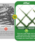 Comparison of before and after using Heavy Duty No Drilling Cable Cross Clamps for organized climbing plants