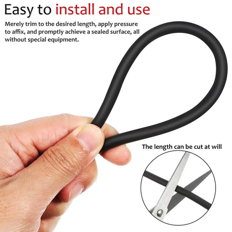 Heavy Duty Rubber Caulk Saver Strip For Concrete Joints Built Nails Tough Hella Flexible Black Weatherproof, trimmed in hand.