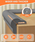 Gotta Keep The Kiddos Safe With These Rock Solid Baby Proof Edge Protectors Featuring Super Thick Air Cushion Rubber Foam Padding soft gray edge guard on wooden furniture.