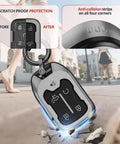 Slick Matte TPU Key Fob Cover For Chevy Gmc With Leather Strap Keychain showing scratch proof protection and anti-collision features.