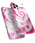 iPhone 11 Full Body Skin Decal Wrap Kit Spiral Tie Dye V6 With Bubble-Free Install visible from top and side angle