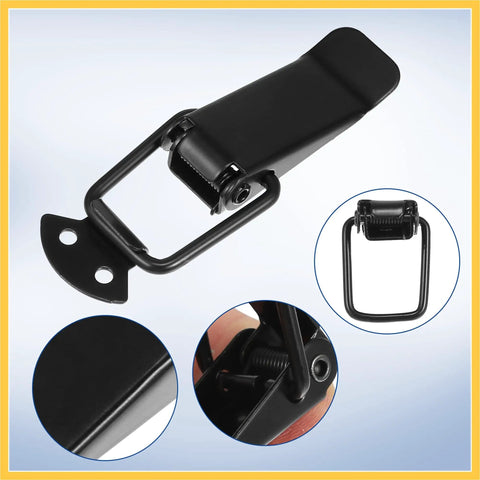 Universal Car Bumper Security Hook Lock Clips Quick Release Fasteners 105x33mm 2 Pack shown in black close-up view