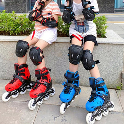 Kids Inline Skates Adjustable for Boys and Girls Beginner Roller Blades youth size S 27 to 30 EU Red and Blue