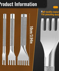 Leather Punch Set With 1/2/4/6 Prongs For Belts And Crafting, close-up of steel prongs and anti-slip handle, 10cm length
