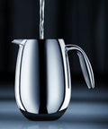 Thermal French Press Coffee Maker 51 Oz Double Wall Stainless Steel Insulated with water pouring in, sleek design.