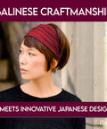 Woman with No Slip Sweat Wicking Headband For Men Japanese Style Bandana Black Size M Elastic Fit For Active Movement