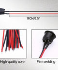 10 Pack Round Rocker Switch On Off Toggle 12V Pre Wired 2Pin Spst 10A Heavy Duty Housing with 19CM wire lengths.