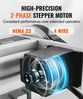 High-precision Nema 23 2-phase stepper motor showing internal design and wiring for CNC milling machine applications.